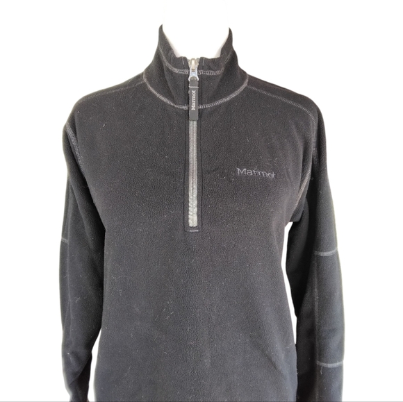 Marmot Black Gray Bridgeport Half Zip Fleece Jacket Size XL - Picture 2 of 7